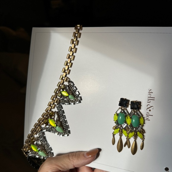 Stella & Sot Set-Necklace, matching bracelet, earrings (2 in 1) multi coloured - Picture 4 of 8